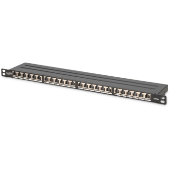 DIGITUS Patchpanel 0.5HE 24-Port Cat6a geschirmt schwarz