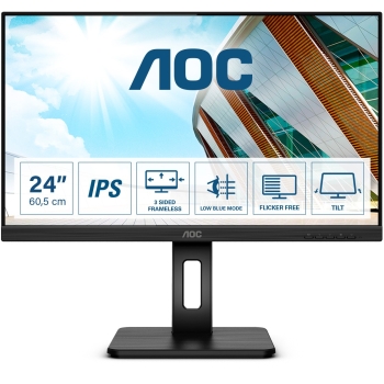 61cm/24 (1920x1080) AOC 24P2Q 16:9 4ms HDMI DVI VGA DisplayPort VESA Pivot Speaker Full HD Black