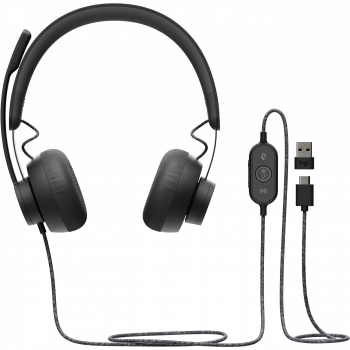 Logitech Headset Zone Wired MSFT Teams on Ear kanbelgebunden USB-C Gray