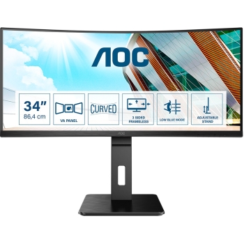 86.4cm/34'' (3440x1440) AOC Pro-Line CU34P2A 21:9 1ms USB 2xHDMI DisplayPort VESA Speaker 2K UHD Black