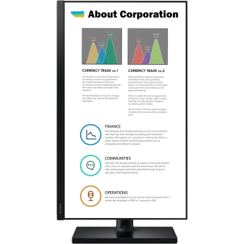 Preview: 61cm/24'' (1920x1080) Samsung T45F Series F24T452FQR 16:9 5ms IPS 2xHDMI DisplayPort VESA Pivot Full HD Black