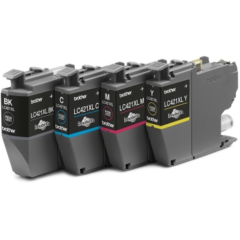 Preview: Brother 4-pack of Black Cyan Magenta and Yellow 500-page high capacity ink cartridges for DCP-J1050DW MFC-J1010DW and DCP-J11
