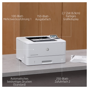 Preview: L HP LaserJet Enterprise M406DN S/W-Laserdrucker 38 S./Min. A4 LAN Duplex
