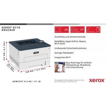 Preview: L Xerox B310 A4/LAN/WLAN/40S./Min. Laserdrucker monochrome