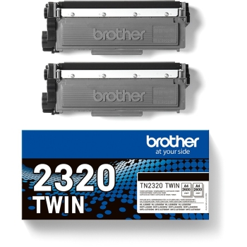 Preview: Brother Toner TN-2320TWIN Schwarz 2er Pack bis zu 2.600 Seiten nach ISO/IEC 19752