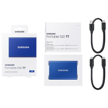 Preview: 1TB Samsung Portable T7 USB 3.2 Gen2 Blue retail