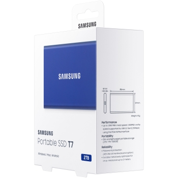 Preview: 2TB Samsung Portable T7 USB 3.2 Gen2 Blue retail