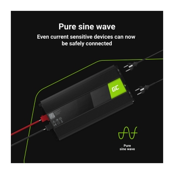 Preview: Green Cell KFZ Spannungswandler Power Inverter 24V > 230V 3000/6000W Black