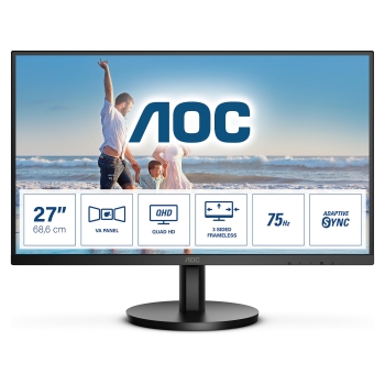 68.6cm/27'' (2560x1440) AOC Q27B3MA 16:9 4ms HDMI DisplayPort VESA Speaker QHD Black