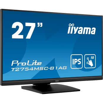 68.6cm/27'' (1920x1080) iiyama ProLite T2754MSC-B1AG 16:9 FHD IPS Touch 4ms 60Hz HDMI VGA USB VESA Speaker Black
