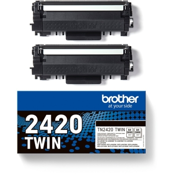 Preview: Brother Toner TN-2420TWIN Schwarz 2er Pack bis zu je 3.000 Seiten nach ISO 19752
