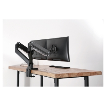 Preview: DIGITUS DA-90427 Tischhalterung für 2 Monitore 2x 35 2x 15KG schwarz Gasdruckfeder DA-90427