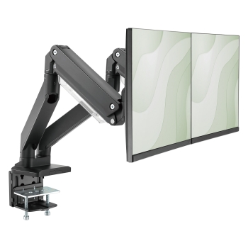 Preview: DIGITUS DA-90427 Tischhalterung für 2 Monitore 2x 35 2x 15KG schwarz Gasdruckfeder DA-90427