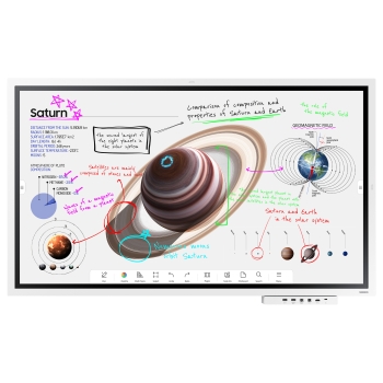Preview: 138.68cm/55'' (3840x2160) Samsung Flip Pro WM55B 16:9 LCD HDMI DP USB-C 2channel Speaker 4K UHD MultiTouch White Gray