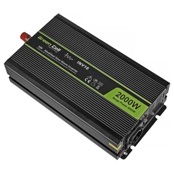 Preview: Green Cell Spannungswandler Power Inverter 12V > 230V 2000/4000W Black