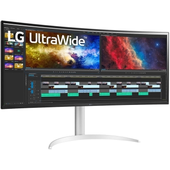Preview: 96.5cm/38 (3840x1600) LG UltraWide 38BQ85C-W 21:9 UWQHD IPS Curved 5ms 75Hz HDMI DP USB-C Speaker White