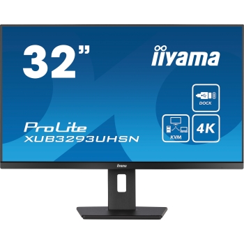 Preview: 81.3cm/32'' (3840x2160) iiyama LCD Business XUB3293UHSN-B5 IPS 4ms HDMI DisplayPort USB-C UHD Black