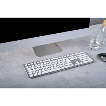 Preview: Cherry KW 9100 Slim - Tastatur Wireless white QWERTZ DE mit Mac-Layout