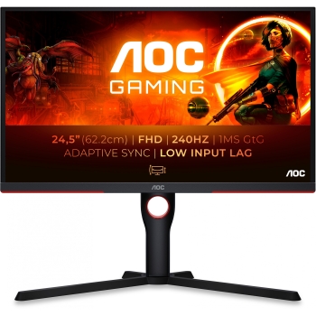63.5cm/25 (1920x1080) AOC Gaming G3 25G3ZM/BK FHD WLED 240Hz 0.5ms HDMI DP Black/Red