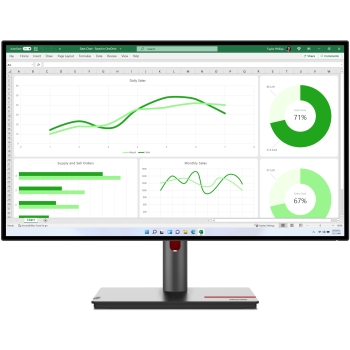 68.6cm/27 (2560x1440) Lenovo ThinkVision P27q-30 16:9 QHD IPS 4ms 60Hz HDMI DP Pivot Black