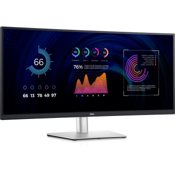 86.4cm/34 (3440x1440) Dell P3424WE WQHD IPS Curved 21:9 60Hz 5ms HDMI DP USB-Hub VESA Black/Silver