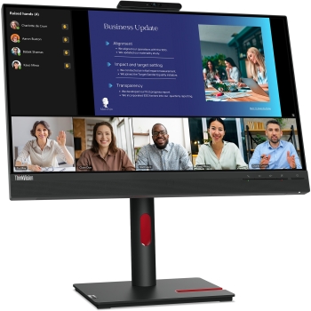 Preview: 61cm/24 (1920x1080) Lenovo ThinkVision T24v-30 16:9 FHD IPS 75Hz 4ms HDMI VGA DP Speaker Webcam Black