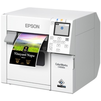 Preview: Epson CW-C4000e (bk) Desktop-Farbetikettendrucker mit glänzender Schwarztinte