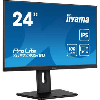 60.5cm/24 (1920x1080) iiyama ProLite XUB2492HSU-B6 FHD IPS 100Hz 4ms 16:9 HDMI DP 4xUSB Pivot LS Black