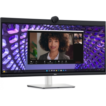 Preview: 86.71cm/34 (3440x1440) Dell P3424WEB 21:9 Curved WQHD IPS 60Hz 5ms HDMI DP RJ45 Webcam USB-C VESA Black/Silver
