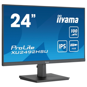 60,5cm/23,8 (1920�1080) iiyama ProLite XU2492HSU-B6 16:9 IPS 0,4 ms (MPRT) 100Hz HDMI DisplayPort USB Hub Speakers VESA Black