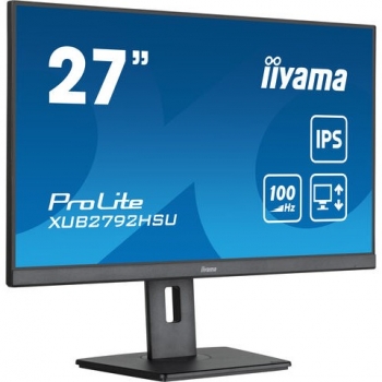 68,6cm/27 (1920x1080) iiyama ProLite XUB2792HSU-B6 16:9 FHD IPS 100Hz 0,4ms HDMI DP Pivot VESA Speaker Black