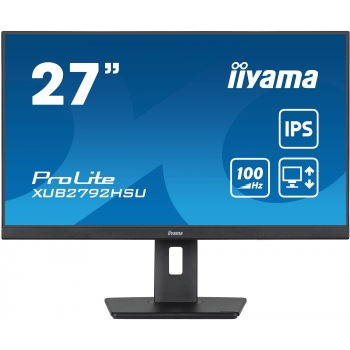 Preview: 68.6cm/27 (1920x1080) iiyama ProLite XUB2792HSU-B6 16:9 FHD IPS 100Hz 0.4ms HDMI DP Pivot VESA Speaker Black
