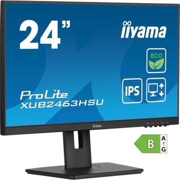 60.5cm/24 (1920x1080) iiyama Prolite XUB2463HSU-B1 16:9 FHD IPS 100Hz 3ms HDMI DP USB LS Pivot Black