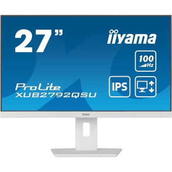 Preview: 68.5cm/27 (2560x1440) iiyama Prolite XUB2792QSU-W6 16:9 WQHD IPS 100Hz 0.4ms HDMI DP USB Pivot White
