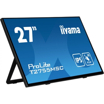 68.6cm/27 (1920x1080) iiyama ProLite T2755MSC-B1 16:9 FHD IPS Touch 5ms 60Hz HDMI DP USB Speaker Black