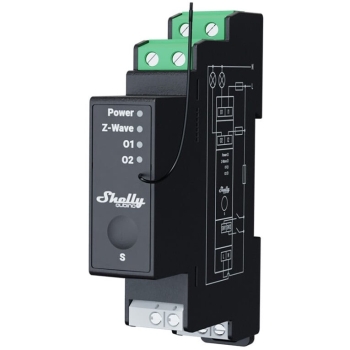 Shelly Relais Wave Pro 2PM max 25A Z-Wave DIN-Rail