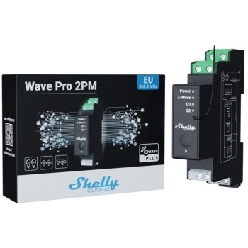 Preview: Shelly Relais Wave Pro 2PM max 25A Z-Wave DIN-Rail