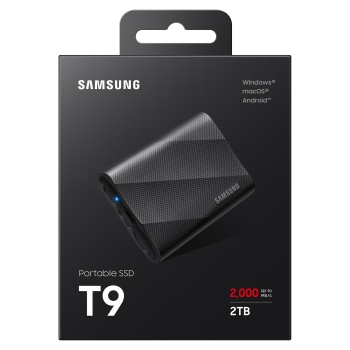 Preview: 2TB Samsung Portable T9 USB 3.2 Gen2 Black retail