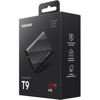 Preview: 4TB Samsung Portable T9 USB 3.2 Gen2 Black retail