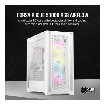 Preview: Midi Corsair iCUE 5000D RGB Airflow Window White