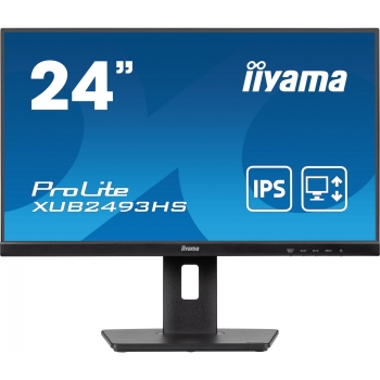 Preview: 61cm/24 (1920x1080) iiyama ProLite XUB2493HS-B6 16:9 FHD IPS 0.5ms 100Hz HDMI DP Pivot