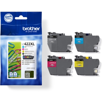 Preview: Brother Tinte LC422XLVAL 4er Multipack (BKCMY)