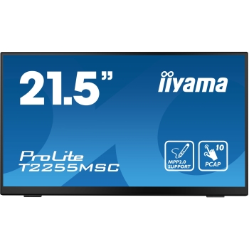 Preview: 54.5cm/21.5 (1920x1080) iiyama ProLite T2255MSC-B1 16:9 FHD IPS Touch 5ms 60Hz HDMI DP Speaker Black