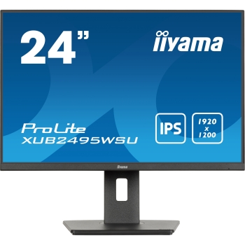 Preview: 61.1cm/24 (1920x1200) Iiyama Prolite XUB2495WSU-B7 16:10 FHD IPS 4ms 75Hz HDMI DP USB Speaker Pivot Black