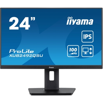 Preview: 61cm/24 (2560x1440) iiyama ProLite XUB2492QSU-B1 16:9 WQHD IPS 0.5ms 100Hz HDMI DP USB Speaker Pivot Black