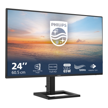 Preview: 60.5cm/24 (1920x1080) Philips 24E1N1300AE 16:9 FHD IPS 1ms 100Hz HDMI USB-C Speaker Black