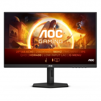 68,6cm/27 (2560x1440) AOC Gaming Q27G4X 16:9 QHD IPS 1ms 180Hz HDR400 HDMI DP Speaker Pivot Black