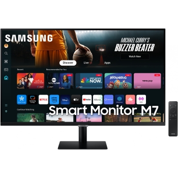 81.3cm/32 (3840x2160) Samsung LS32DM700UUXEN 16:9 4K UHD 4ms 60Hz HDMI USB-C Tizen Wifi Speaker Black