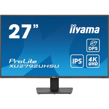 Preview: 68.5cm/27 (3840x2160) Iiyama ProLite XU2792UHSU-B6 16:9 4K UHD IPS 4ms 60Hz HDMI DP USB Speaker Black