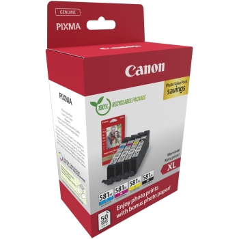 Preview: Canon Tinte CLI-581XL 2052C004 4er Multipack (BKMCY) + Fotopapier